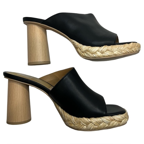 NWOT Dolce Vita Black and Tan Aron Faux Leather Sandals - Picture 4 of 7